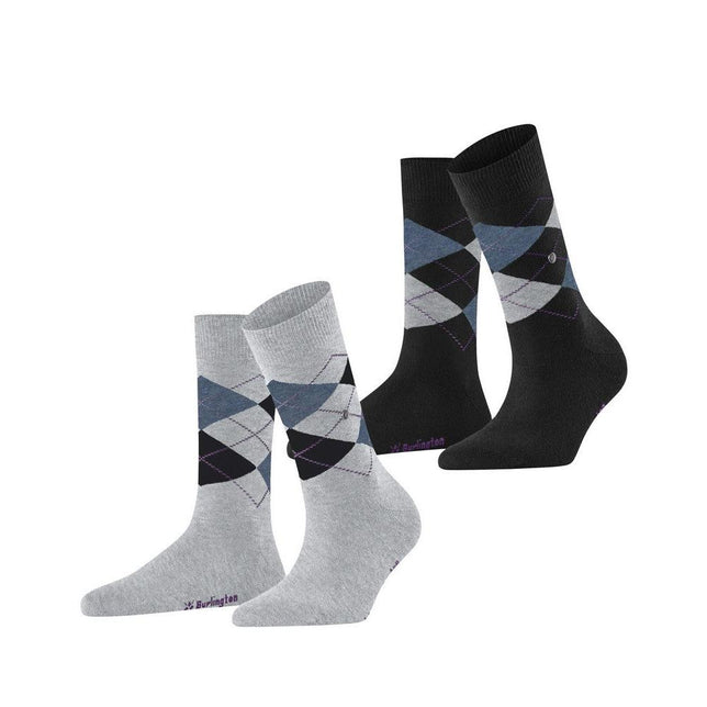 Burlington Dames Sokken Everyday Argyle Sock 2-Pack 22012 - Jambelles