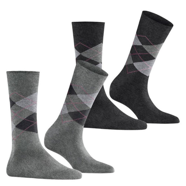 Burlington Dames Sokken Everyday Argyle Sock 2-Pack 22012 - Jambelles