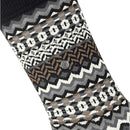 Burlington dames sok Fair Isle 27210 in donkerblauw met grijs-wit geometrisch breipatroon en metalen logo. - Jambelles