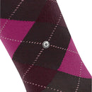 Burlington Marylebone Melange damessok in donkerbruin en roze met argylepatroon en metalen logoknoop. - Jambelles