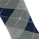 Burlington Marylebone Melange damessok in donkerbruin en roze met argylepatroon en metalen logoknoop. - Jambelles