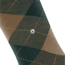 Burlington Marylebone Melange damessok in donkerbruin en roze met argylepatroon en metalen logoknoop. - Jambelles
