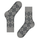 Burlington Carrington SO 21061 herensokken in beige met ruitpatroon en effen boord, hiel en teen. - Jambelles