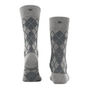 Burlington Carrington SO 21061 herensokken in beige met ruitpatroon en effen boord, hiel en teen. - Jambelles