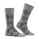 Burlington Carrington SO 21061 herensokken in beige met ruitpatroon en effen boord, hiel en teen. - Jambelles