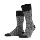 Burlington Carrington SO 21061 herensokken in beige met ruitpatroon en effen boord, hiel en teen. - Jambelles