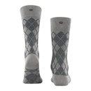 Burlington Carrington SO 21061 herensokken in beige met ruitpatroon en effen boord, hiel en teen. - Jambelles