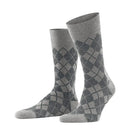 Burlington Carrington SO 21061 herensokken in beige met ruitpatroon en effen boord, hiel en teen. - Jambelles