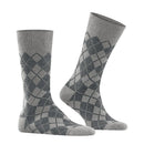 Burlington Carrington SO 21061 herensokken in beige met ruitpatroon en effen boord, hiel en teen. - Jambelles
