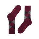 Burlington heren sokken Edinburgh SO 21182 in roestbruin met oranje en donkerblauw argylepatroon. - Jambelles