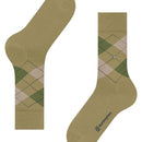 Burlington Edinburgh Sock 21125 herensok in bordeauxrood, lichtblauw en navy met argylepatroon en metalen logo. - Jambelles