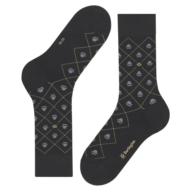 Burlington Heren Sokken Moustache &amp; Hat SO 24733 - Jambelles