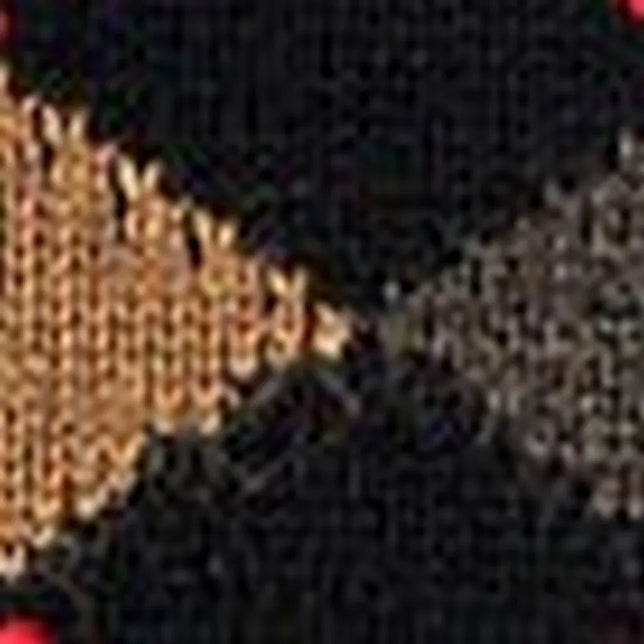 Burlington Preston SO 24284 herensokken in zwart met beige en grijs ruitdessin, close-up van het breisel. - Jambelles