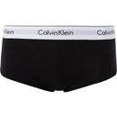 Witte Calvin Klein damesboxer Boy Short 0000F3788E met brede elastische tailleband en herhaald zwart logo. - Jambelles