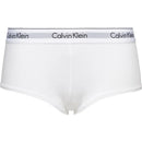 Witte Calvin Klein damesboxer Boy Short 0000F3788E met brede elastische tailleband en herhaald zwart logo. - Jambelles