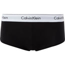 Witte Calvin Klein damesboxer Boy Short 0000F3788E met brede elastische tailleband en herhaald zwart logo. - Jambelles