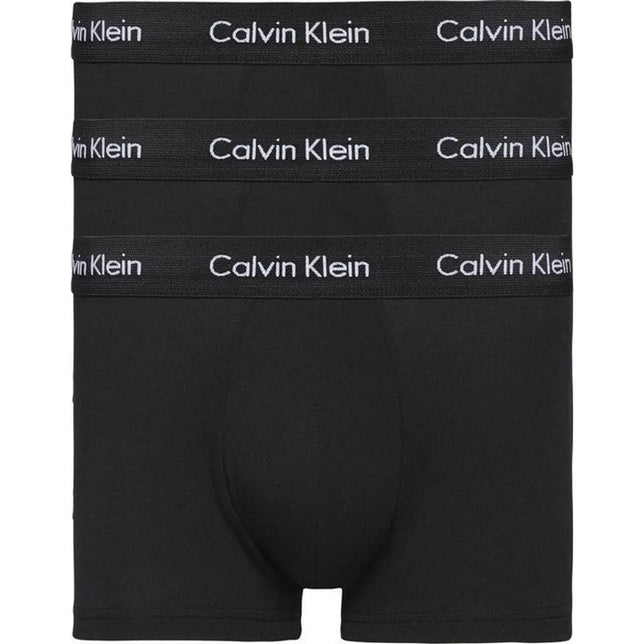 Calvin Klein heren Low Rise Trunk 3-pack in zwart, met korte pijpen en elastische logoband. - Jambelles