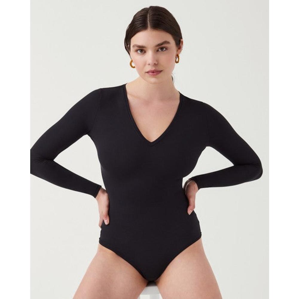 Dames Body SPANX Bodysuit Long Sleeve V-Neck 20291R - Jambelles