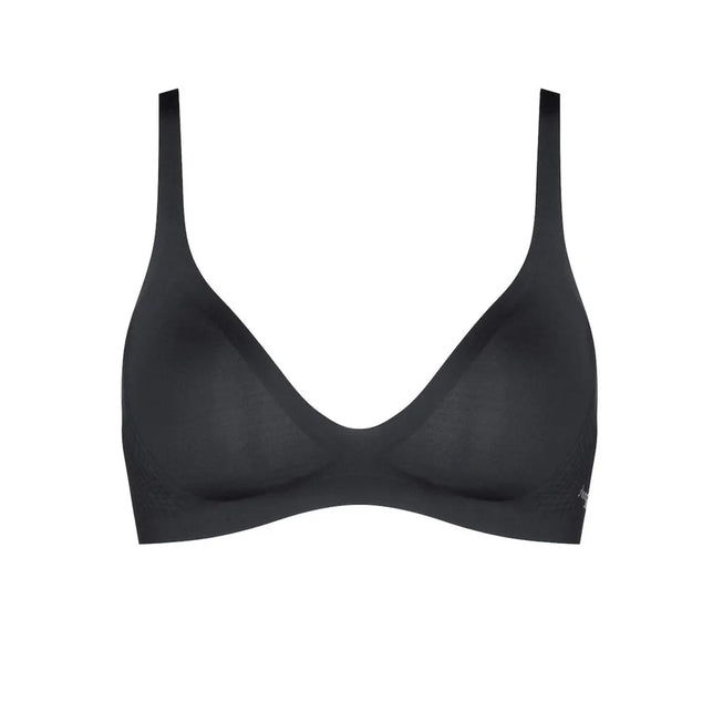Zwarte sloggi BODY ADAPT T-shirt-bh voor dames met V-hals, brede bandjes en gladde, voorgevormde cups. - Jambelles