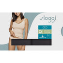 Sloggi GO Shirt 01 C2P dameshemd in beige met spaghettibandjes en V-hals, 2-pack van biologisch katoen. - Jambelles