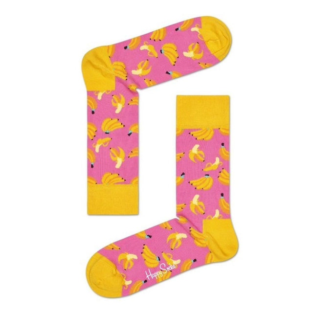 Dames &amp; Heren Fantasie Sokken Happy Socks Banana BAN01 - Jambelles