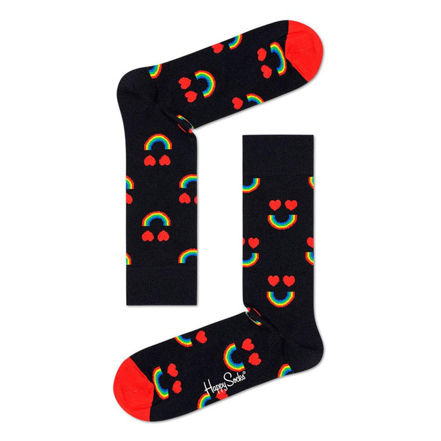 Dames &amp; Heren Fantasie Sokken Happy Socks Diagonal Heart HAR01 - Jambelles