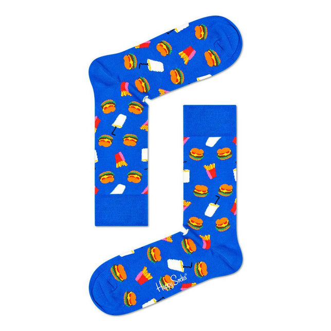 Dames &amp; Heren Fantasie Sokken Happy Socks Hamburger HAM01 - Jambelles