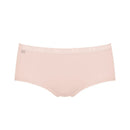 Lichtroze dames slip sloggi Basic+ Midi, van achteren gedragen, met hoge taille en subtiel afgewerkte elastische boorden. - Jambelles