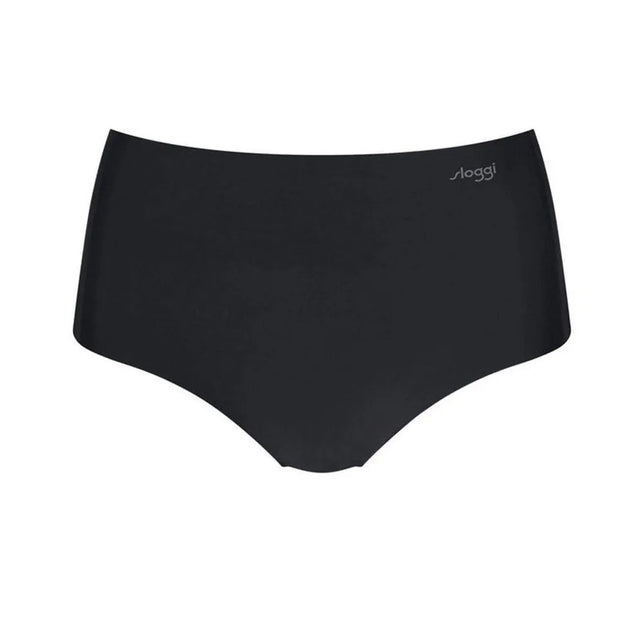 Zwarte dames maxi-slip sloggi ZERO Feel EX met hoge taille, naadloze afwerking en klein sloggi-logo voorop. - Jambelles