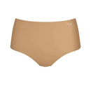 Taupekleurige dames slip sloggi ZERO Feel Maxi EX met hoge taille, naadloze afwerking en aangehecht label. - Jambelles