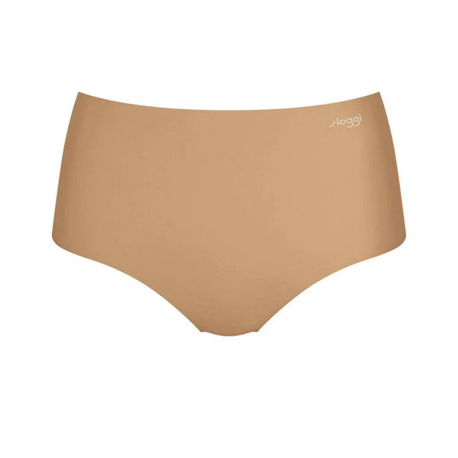 Beige dames maxislip sloggi ZERO Feel Maxi EX 10205159, naadloos met hoge taille en klein logo voorop. - Jambelles