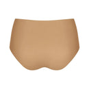 Taupekleurige dames slip sloggi ZERO Feel Maxi EX met hoge taille, naadloze afwerking en aangehecht label. - Jambelles