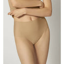 Taupekleurige dames slip sloggi ZERO Feel Maxi EX met hoge taille, naadloze afwerking en aangehecht label. - Jambelles