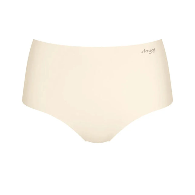 Beige dames slip sloggi ZERO Feel Maxi EX met hoge taille, naadloze afwerking en klein sloggi-logo. - Jambelles