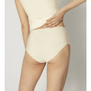 Taupekleurige dames slip sloggi ZERO Feel Maxi EX met hoge taille, naadloze afwerking en aangehecht label. - Jambelles