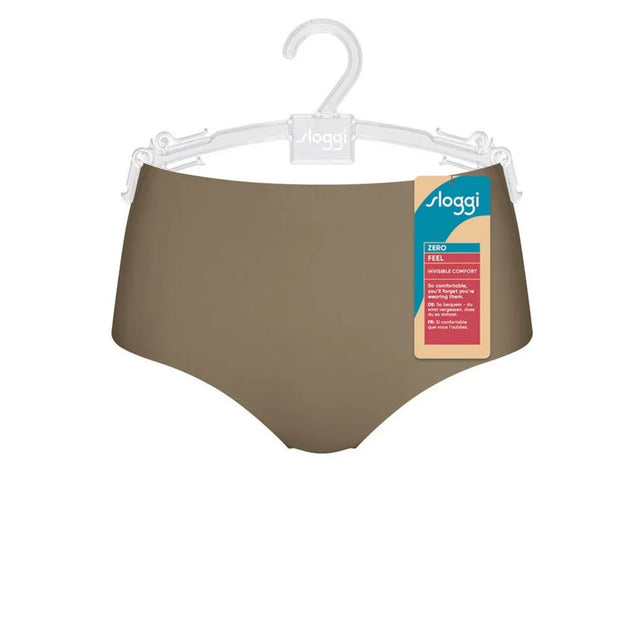 Taupekleurige dames slip sloggi ZERO Feel Maxi EX met hoge taille, naadloze afwerking en aangehecht label. - Jambelles