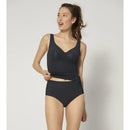 Taupekleurige dames slip sloggi ZERO Feel Maxi EX met hoge taille, naadloze afwerking en aangehecht label. - Jambelles