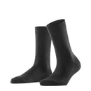 Dames sokken FALKE Family SO 46490 in bordeauxrood, effen uitgevoerd met geribde boord. - Jambelles