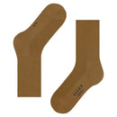 Paar beige FALKE Family SO 46490 damessokken met effen fijngebreid ontwerp en geribde boord. - Jambelles