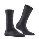 Dames sokken FALKE Family SO 46490 in bordeauxrood, effen uitgevoerd met geribde boord. - Jambelles