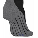 FALKE TK5 Short Cool Women damessokken in grijs en zwart, met zwarte strepen en verstevigde hiel en teen. - Jambelles