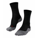 FALKE TK5 W 16243 damessokken in donkergrijs met geribde boord, grijze teen- en hielzones en rode details - Jambelles