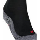 FALKE TK5 W 16243 damessokken in donkergrijs met geribde boord, grijze teen- en hielzones en rode details - Jambelles