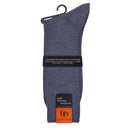 Donkerblauwe Dore Dore herensokken Homme Chaussette Cote 1x1, geribd en zonder elastische boord, op hanger. - Jambelles