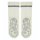 Falke dames Anti-Slip Cuddle Pads 47540 in zwart, met grijze geribde boord en antislipstippen op de zool. - Jambelles