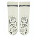 Falke dames Anti-Slip Cuddle Pads 47540 in zwart, met grijze geribde boord en antislipstippen op de zool. - Jambelles