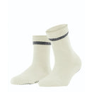 Falke dames Anti-Slip Cuddle Pads 47540 in zwart, met grijze geribde boord en antislipstippen op de zool. - Jambelles