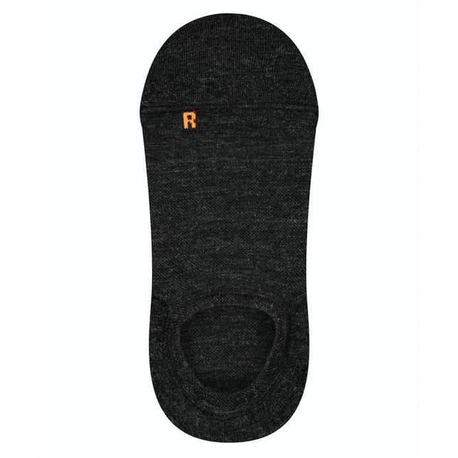 Zwarte Falke Keep Warm IN 13378 voetjessok voor dames en heren, met lage uitsnijding en oranje R-markering. - Jambelles