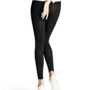 Falke dames Seamless Shaping Legging 41270 in zwart, close-up van brede tailleband en subtiele ribstructuur. - Jambelles