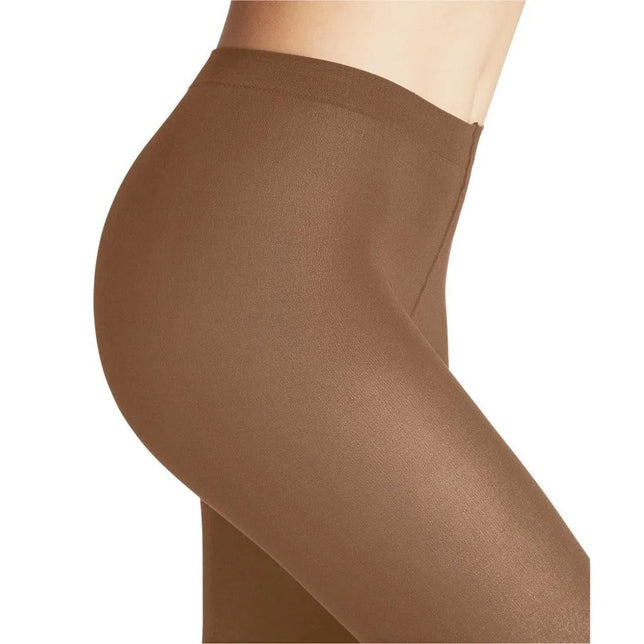 Falke Dames Panty Cotton Touch TI 40081 in bruin, met hoge taille en glad, effen design. - Jambelles
